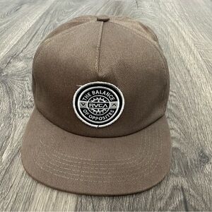 RVCA Brown Hat with Metal Clasp Strap Back